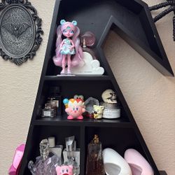 Wood Witch Hat Curio Cabinet Shelf