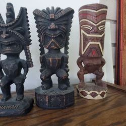 Hawaiian Tiki Statues God Of Money, God of Winning