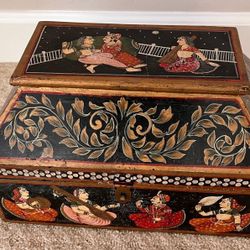 Hand-Painted Indian Art Storage Box – Beautiful & Functional!