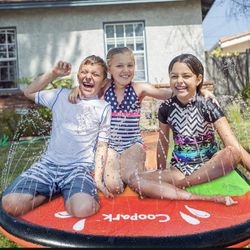 Coopark Triple Water Slide Slip for Kids and Inflatable Slide Surf Rider Sliding Lanes Splash and Slide with 3 Boogie Boards for Backyard (16FT)