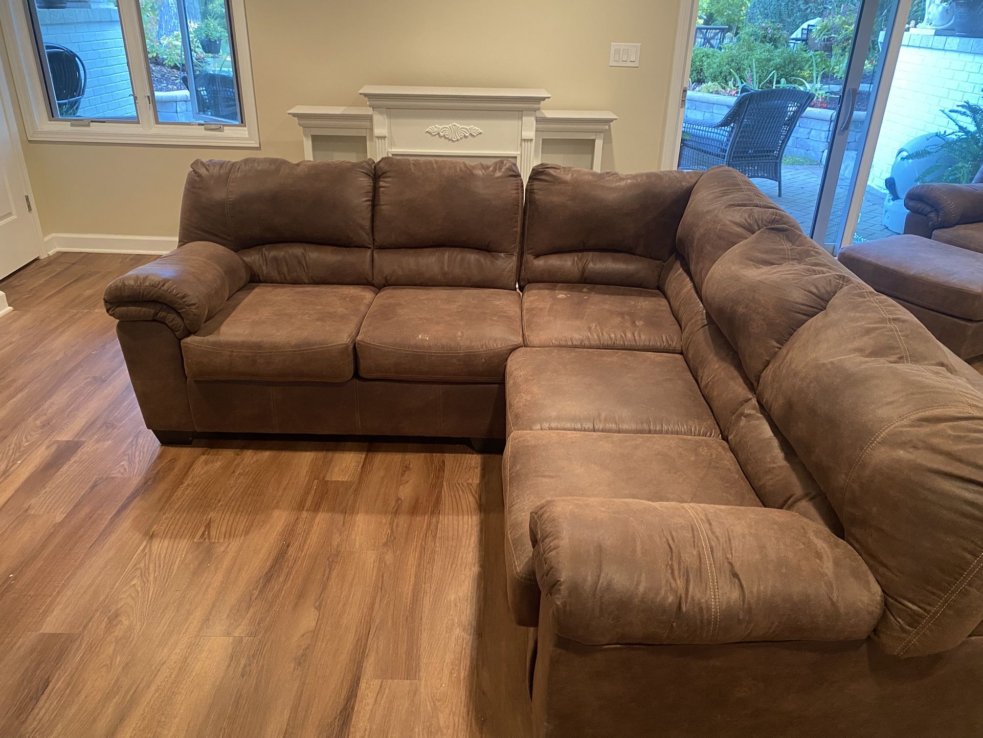 Brown sectional