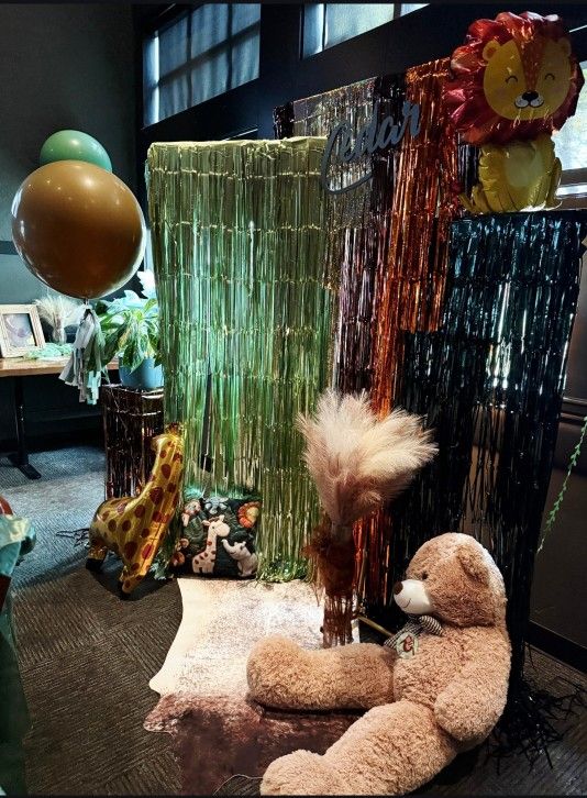 Decor Fringe Fall Party Back Drop..gold..cooper..forest Green...sage .