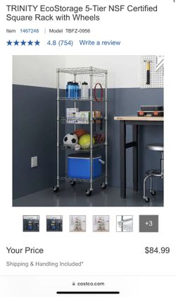 Trinity 5 tier Square Rack W/wheels