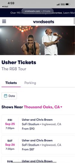 4 tickets to Usher and Chris Brown at Sofi 9/26