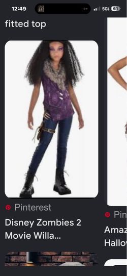 Costume Used once just a party This is the Disney Zombies 3 Willa werewolf costume featuring a purple geometric-patterned vest with a fluffy gray fau