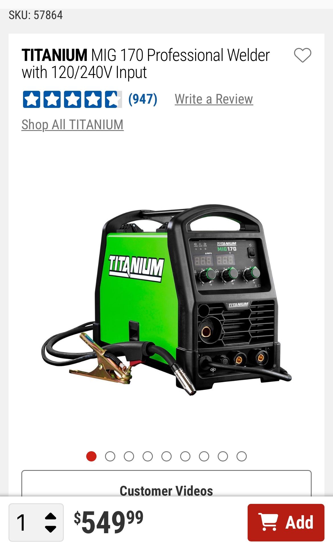 Titanium Mig Welder 170