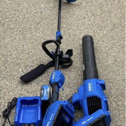 Kobalt Gen4 40-volt Cordless Battery String Trimmer and Leaf Blower Combo Kit 4 Ah (Battery and Char