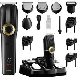 Beard Trimmer for Men 15 PCS Mens Grooming Kit with Cordless Hair Clippers, Electric Razor,Nose Trimmer, Design Trimmer,Shavers for Mustache,Body, Fac