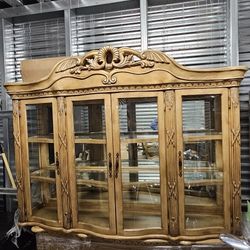 French-style Carved Curio Cabinet