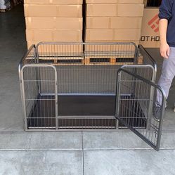 (New in Box) $95 Pet Playpen Heavy-Duty Dog Kennel w/ Plastic Tray, 49x32x28 inches