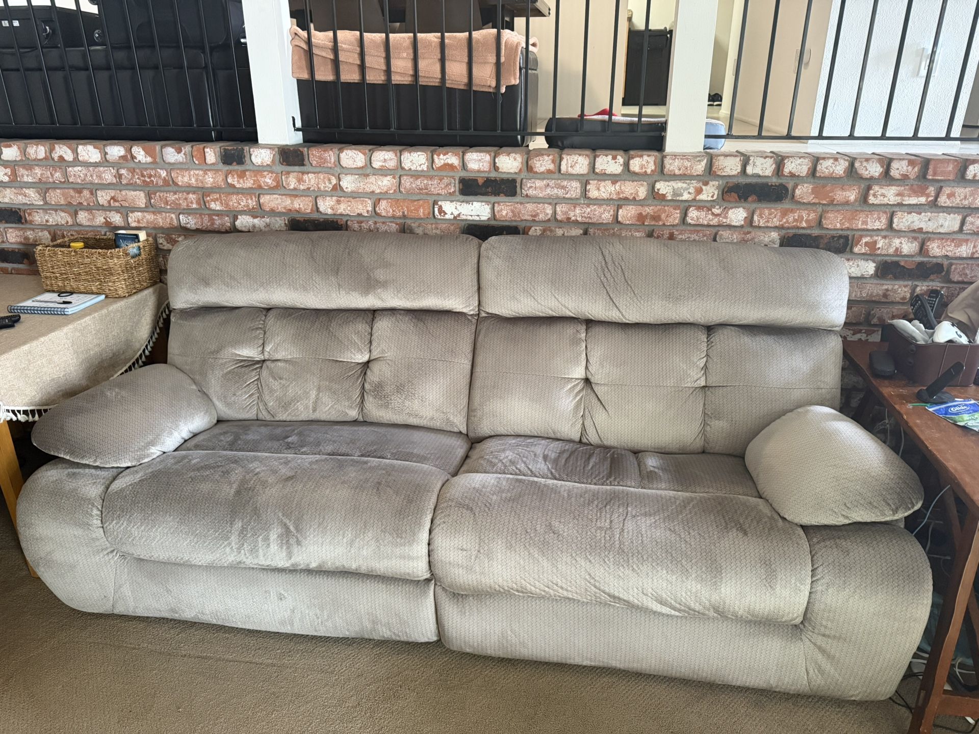 Silver 2 Seat Recliner Couch