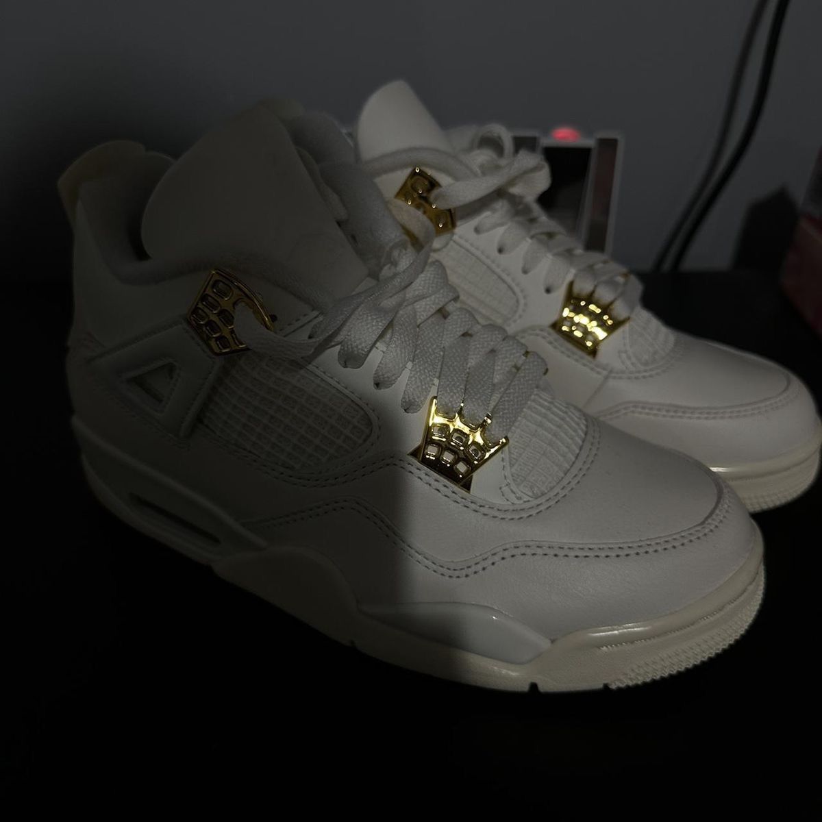 White and Gold Jordan 4
