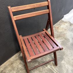 Set Of Four Wooden Folding Chairs