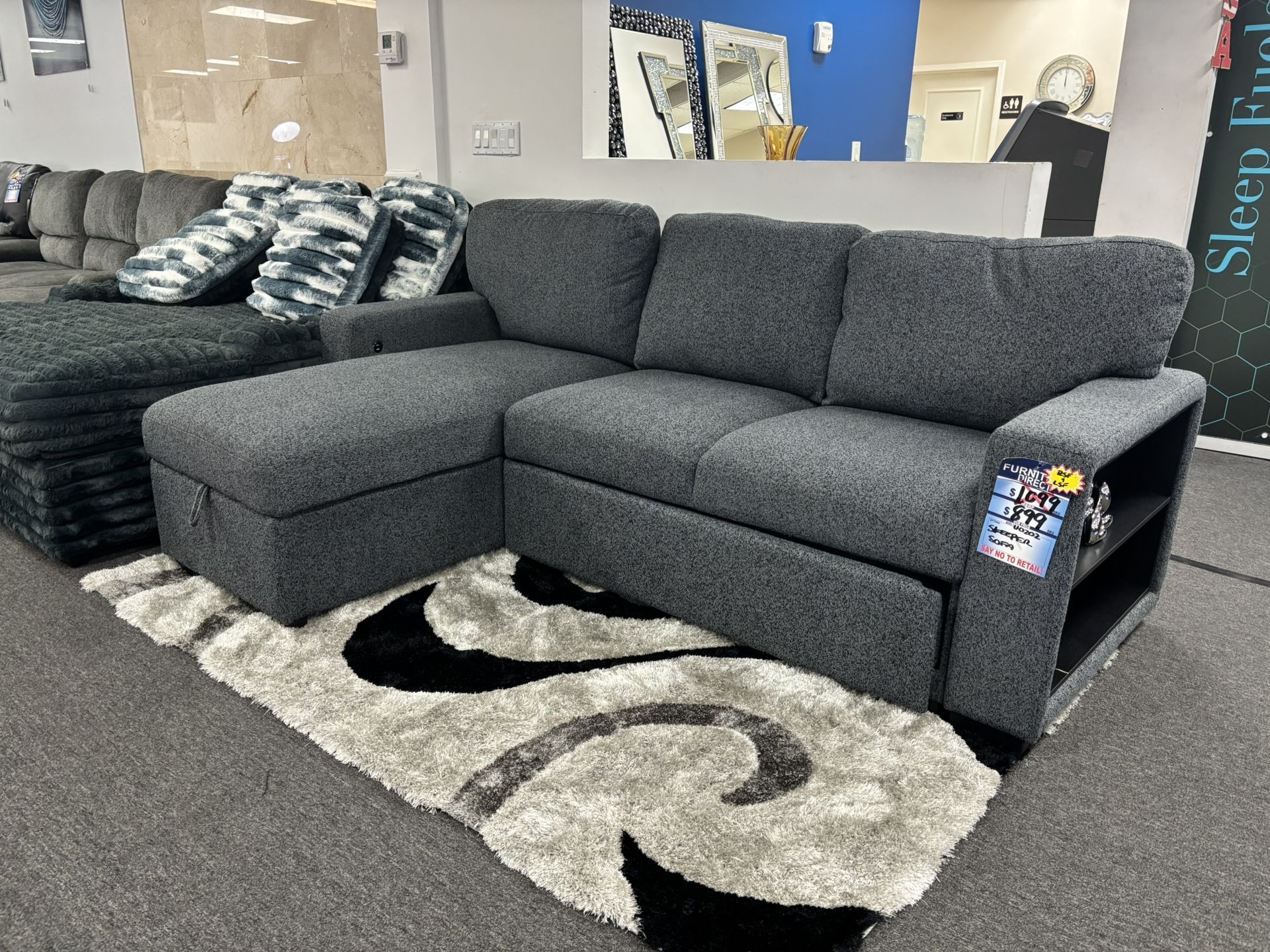 Sleeper Sectional Sofa For Sale( Furniture Assembly) 40% Off