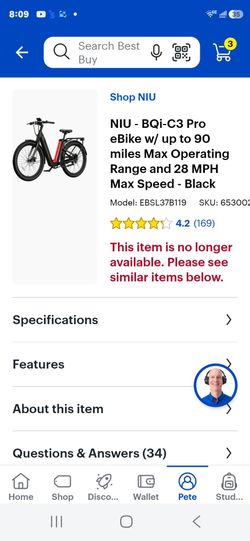NIU,-BQi-C3 Pro  eBike  with up to 90 Miles max operating Range and 28 miles max speed