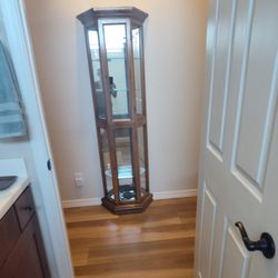 Narrow Oak Curio Cabinet