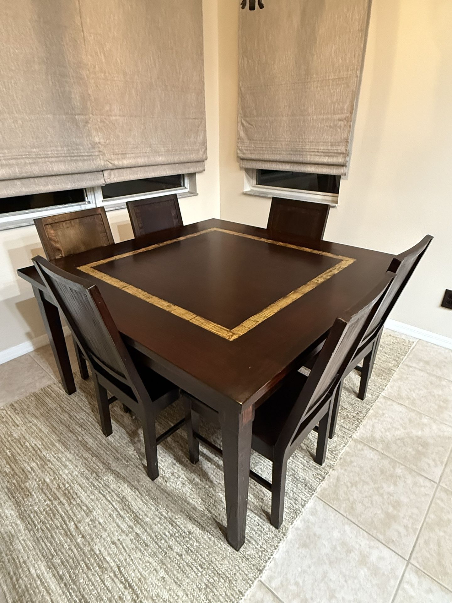 Square 60 by 60 dining table set With 6 Chairs
