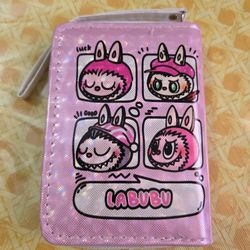Ladies pink Labubu wallet 
