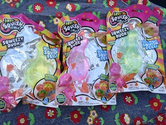 JA-RU Irre-Squish-tible Squeezy Duck Glitter Sensory Squishy NEW