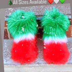Christmas Themed Fur Boots