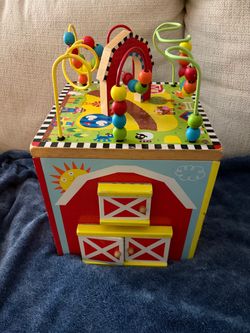 Wooden activity cube