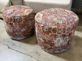 LOLOI Spice Juhl Bungalow Rose Pouf Ottomans (Set of 2)