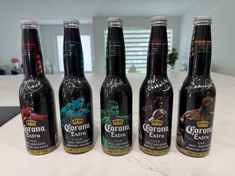 Set of 5 Corona Extra Limited Edition 2013 glass collector bottles