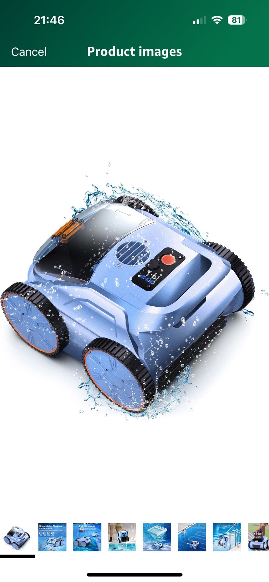 Robotic Pool Vacuum, Robotic Pool Cleaner for Inground Pools, Pool Robot with Smart Navigation