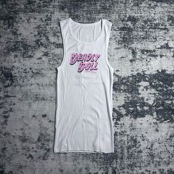 Chrome Hearts Deadly Doll White Ribbed Tank Top (medium)