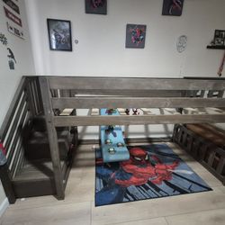 Kids Low Bunk Bed With Stair Case 
