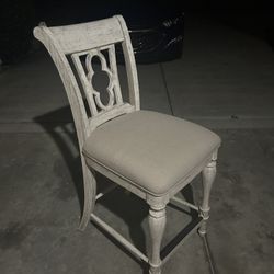 Pub Height Table And Upholstered Chairs With Side table. 