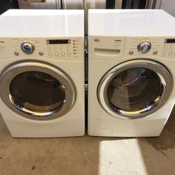 LG Steam Front Load Washer And Gas Dryer 