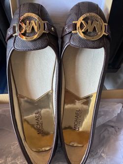 Michael Kors Fulton Moc Brown Logo Flat Shoes - Size 7M (New In Box)