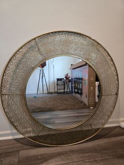 Large rustic round mirror 40in diameter
