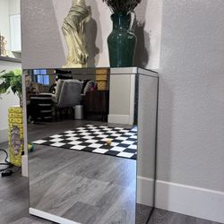 Post Modern Mirror Pedestal With Storage 