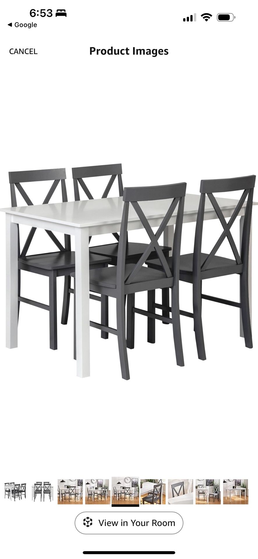 Walker Edison 4 Person Modern Farmhouse Wood Small Dining Table Dining ...