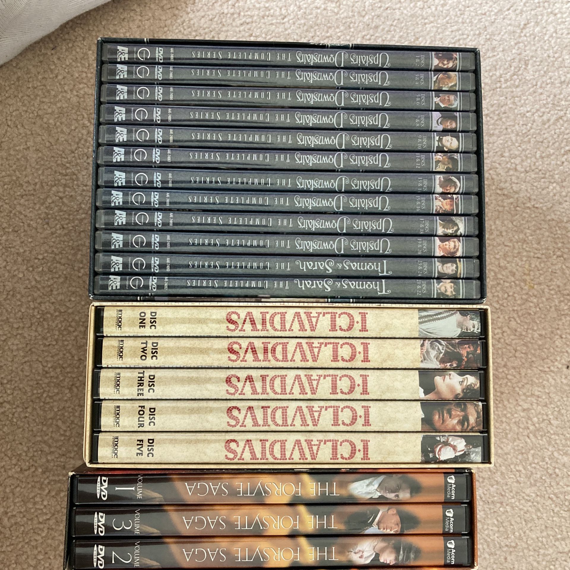 DVDs / I Claudius, Upstairs- Downstairs, The Forsyth Saga