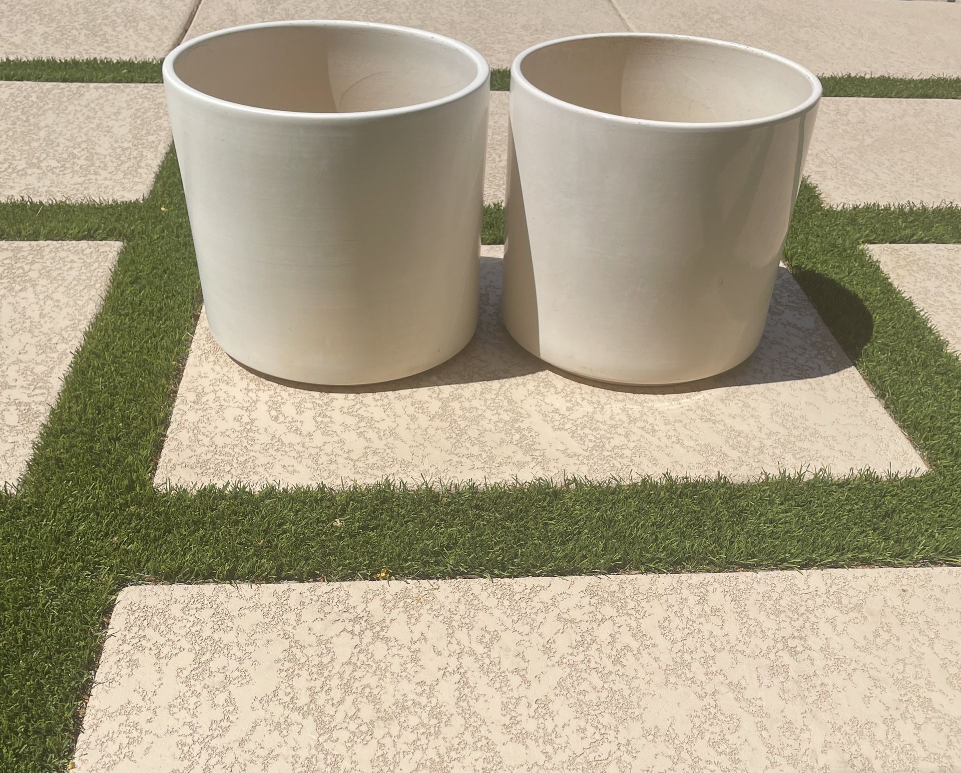 2 Large Gainey AC 16 Flower Pots Mid Century