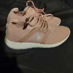 Women U.S. Polo Assn. Sneakers Size 8.5 Pink. Great Condition!