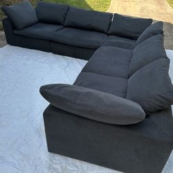 Charcoal Gray Down Feather Modular Cloud Sectional