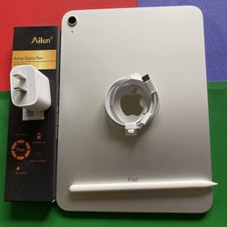 256gb Apple IPad 10th Generation (10.9” Liquid / 2022 model) with pen, keyboard, case & Accessories (warranty 2026)