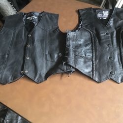 Two Women’s Size S/M Leather Riding Vests