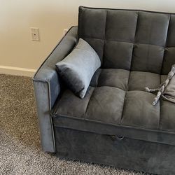 Dark Gray Loveseat, Pull Out Bed