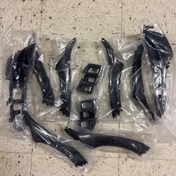 Carbon Fiber Interior Door Handle & Trim Cover Kit for BMW 3 4 5 6 7 Series X3 X4 (2013–2017) LHD