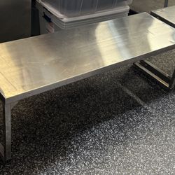 (2) Restaurant Stainless Shelf Platforms – Great for Prep or Coffee Setup”