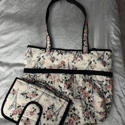 $10 Paris Themed Tote Bag With Pouch