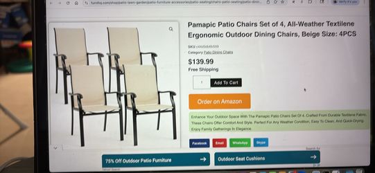 New Pamapic Chairs, Set of 4 (W6058)