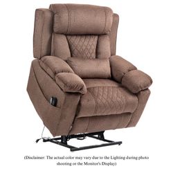 A101-New Power Lift Recliner for Elderly 28-Inch Wide Seat – Lay Flat Lift Chair with Heat Massage - Flip Arm Storage Cup Holders