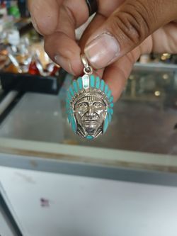 Sterling Silver Chief Head Pendant