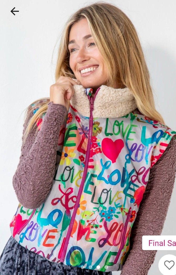 New Natural Life Sherpa Reversible Vest Size XL 